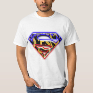Superman S-Shield Paars-Rode Graffiti-Logo T-shirt