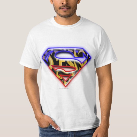 Superman S-Shield | Paars-Rode Graffiti-Logo T-shirt (Voorkant)