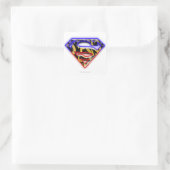 Superman S-Shield | Paars-Rode Graffiti-Logo Vierkante Sticker (Tas)