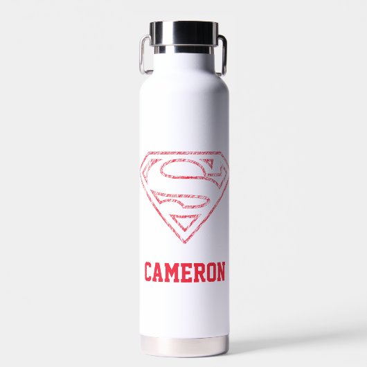 Superman S-Shield | Red Ou Krypto | Jouw namen toe Waterfles (Voorkant)