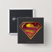 Superman S-Shield | Reflectie Logo Vierkante Button 5,1 Cm (Voorkant /achterkant)