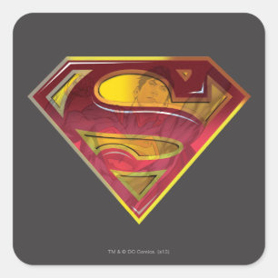 Superman S-Shield   Reflectie-Logo Vierkante Sticker