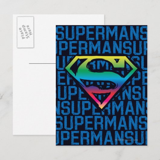 Superman S-Shield | Regenboog-Logo Briefkaart (Voorkant / Achterkant)