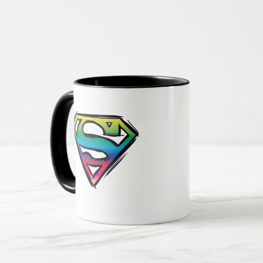 Superman S-Shield | Regenboog-Logo Mok (Voorkant links)