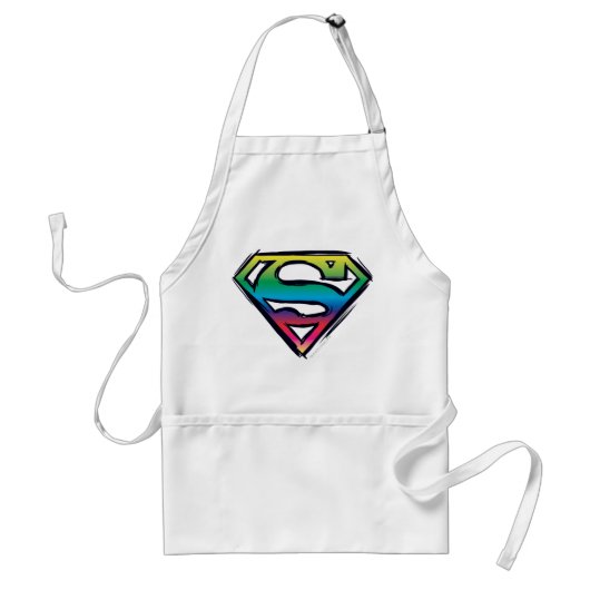 Superman S-Shield | Regenboog-Logo Standaard Schort (Voorkant)