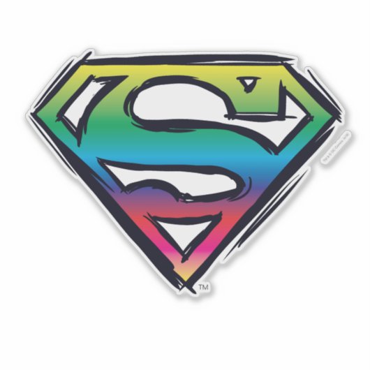 Superman S-Shield | Regenboog-Logo Sticker (Voorkant)