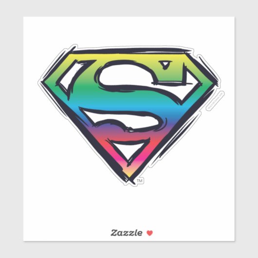 Superman S-Shield | Regenboog-Logo Sticker (Vel)