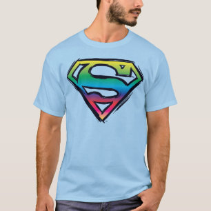 Superman S-Shield Regenboog-Logo T-shirt