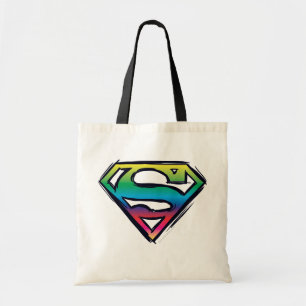 Superman S-Shield   Regenboog-Logo Tote Bag