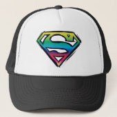 Superman S-Shield | Regenboog-Logo Trucker Pet (Voorkant)