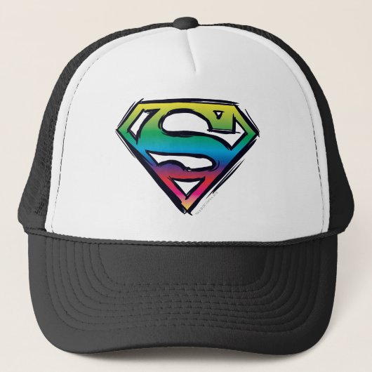 Superman S-Shield | Regenboog-Logo Trucker Pet (Voorkant)