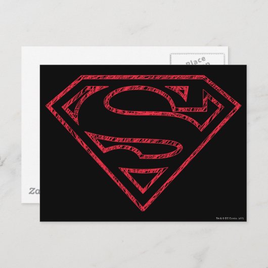 Superman S-Shield | Rode lijn Logo Briefkaart (Voorkant / Achterkant)