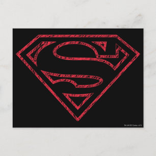 Superman S-Shield   Rode lijn Logo Briefkaart