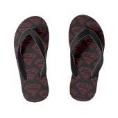 Superman S-Shield | Rode lijn Logo Kinder Teenslippers (Voetbed)