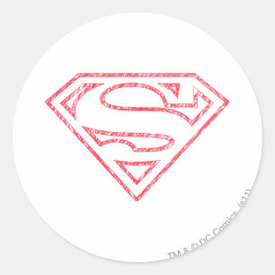 Superman S-Shield Rode lijn Logo Ronde Sticker