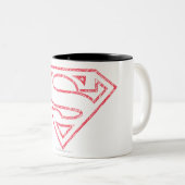 Superman S-Shield | Rode lijn Logo Tweekleurige Koffiemok (Voorkant rechts)
