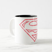 Superman S-Shield | Rode lijn Logo Tweekleurige Koffiemok (Voorkant links)