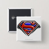 Superman S-Shield | Rode Logo Vierkante Button 5,1 Cm (Voorkant /achterkant)