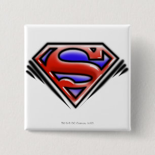 Superman S-Shield  Rode Logo Vierkante Button 5,1 Cm