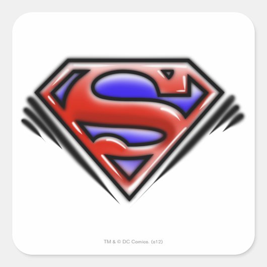 Superman S-Shield | Rode Logo Vierkante Sticker (Voorkant)