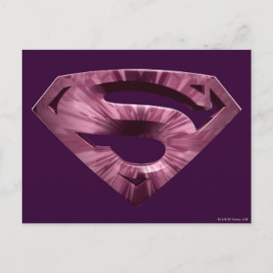 Superman S-Shield   Roze Star Burst-Logo Briefkaart