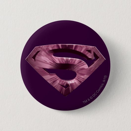 Superman S-Shield | Roze Star Burst-Logo Ronde Button 5,7 Cm (Voorkant)