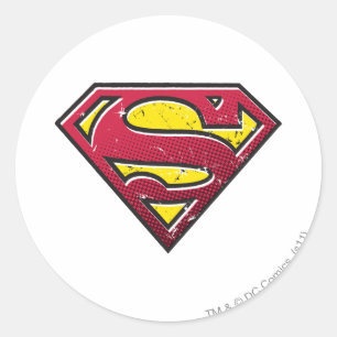 Superman S-Shield Scratches Logo Ronde Sticker