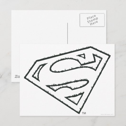 Superman S-Shield | Sideways Grunge Logo Briefkaart (Voorkant / Achterkant)