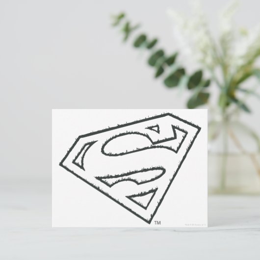 Superman S-Shield | Sideways Grunge Logo Briefkaart (Staand voorkant)
