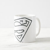 Superman S-Shield | Sideways Grunge Logo Koffiemok (Voorkant rechts)