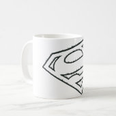 Superman S-Shield | Sideways Grunge Logo Koffiemok (Voorkant links)