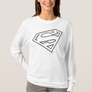 Superman S-Shield Sideways Grunge Logo T-shirt