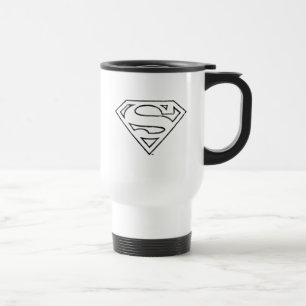 Superman S-Shield Simple Black Outline Logo Reisbeker