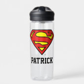 Superman S-Shield | Superman-Logo | Jouw namen toe Waterfles (Voorkant)