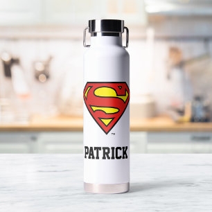 Superman S-Shield Superman-Logo Jouw namen toe Waterfles