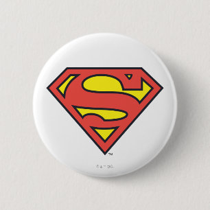 Superman S-Shield   Superman-Logo Ronde Button 5,7 Cm
