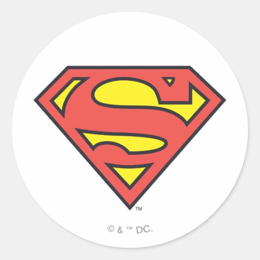 Superman S-Shield| Superman-Logo Ronde Sticker (Voorkant)