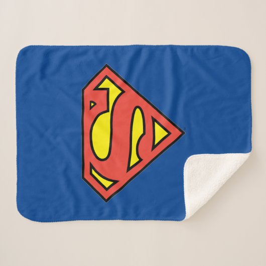 Superman S-Shield | Superman-Logo Sherpa Deken (Voorkant (horizontaal))