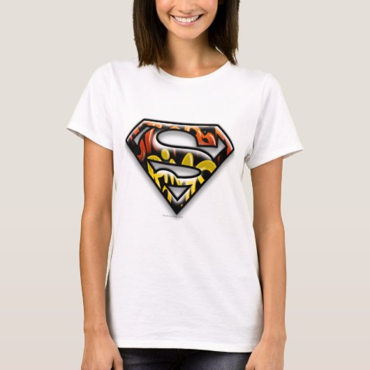 Superman S-Shield | Zwarte lijn Graffiti-Logo T-shirt (Voorkant)