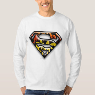 Superman S-Shield Zwarte lijn Graffiti-Logo T-shirt