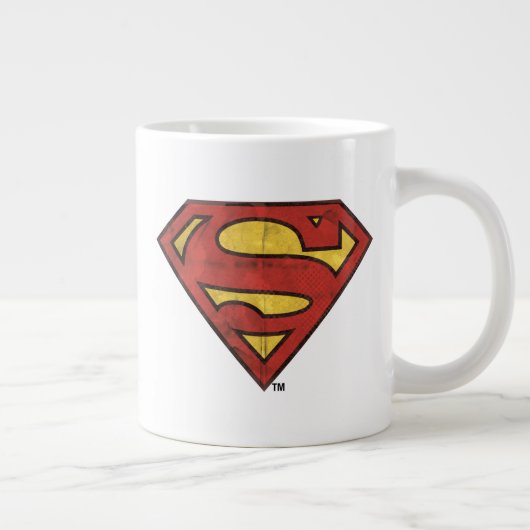 Superman S-Shield | Zwarte omtrek van de boomgaard Grote Koffiekop (Rechts)