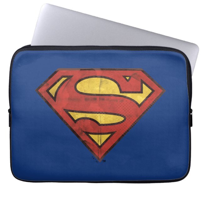 Superman S-Shield | Zwarte omtrek van de boomgaard Laptop Sleeve (Voorkant)