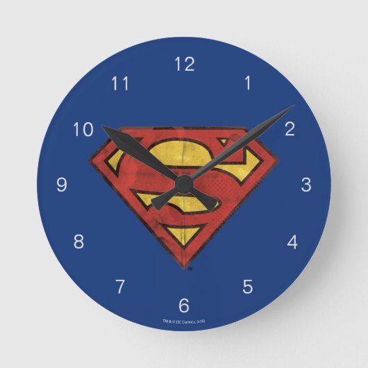 Superman S-Shield | Zwarte omtrek van de boomgaard Ronde Klok (Voorkant)