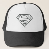 Superman S-Shield | Zwarte omtrek van de boomgaard Trucker Pet (Voorkant)