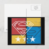 Superman Shield met sterren Briefkaart (Voorkant / Achterkant)