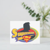 Superman Silhouette Briefkaart (Staand voorkant)