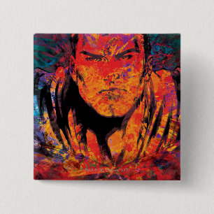 Superman Sinaasappel Grunge Vierkante Button 5,1 Cm