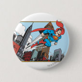 Superman & Skyscrapers Ronde Button 5,7 Cm (Voorkant)