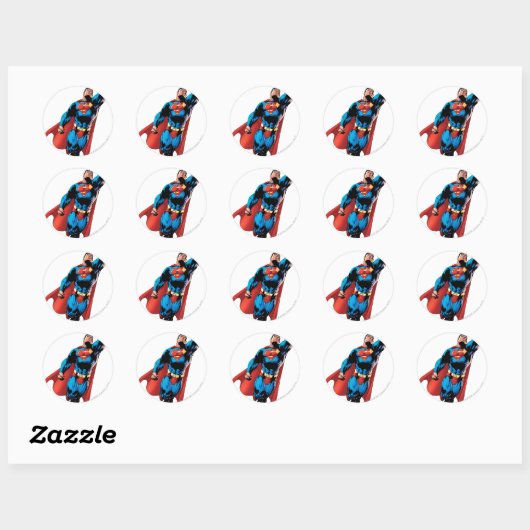 Superman Soars Ronde Sticker (Vel)