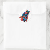 Superman Soars Ronde Sticker (Tas)